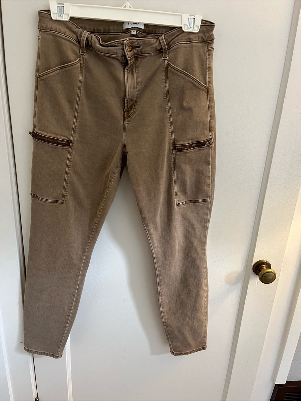Pistola Denim Brown Cargo Skinny Jeans - Women